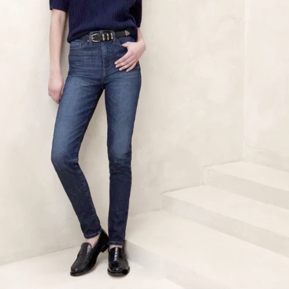 Banana Republic High-Rise Skinny Jeans color Dry Creek Wash